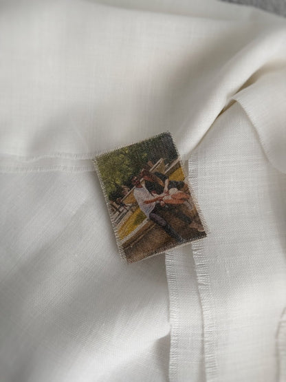 Revelado en tela lino 9x7 - Blanco y negro 3D