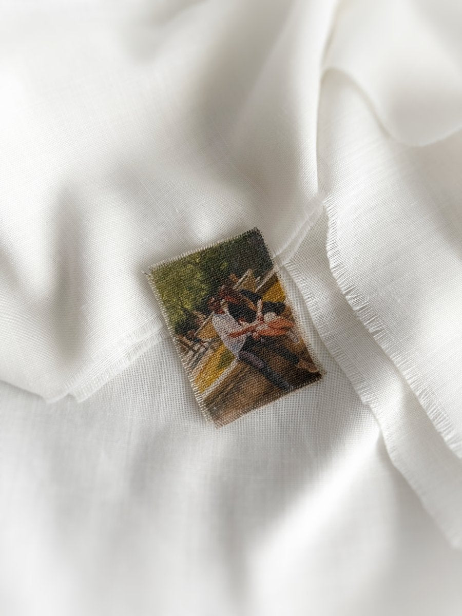 Revelado en tela lino 9x7 - Blanco y negro 3D