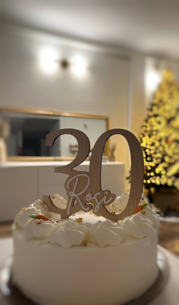 Topper Cumpleaños - Blanco y Negro Atelier